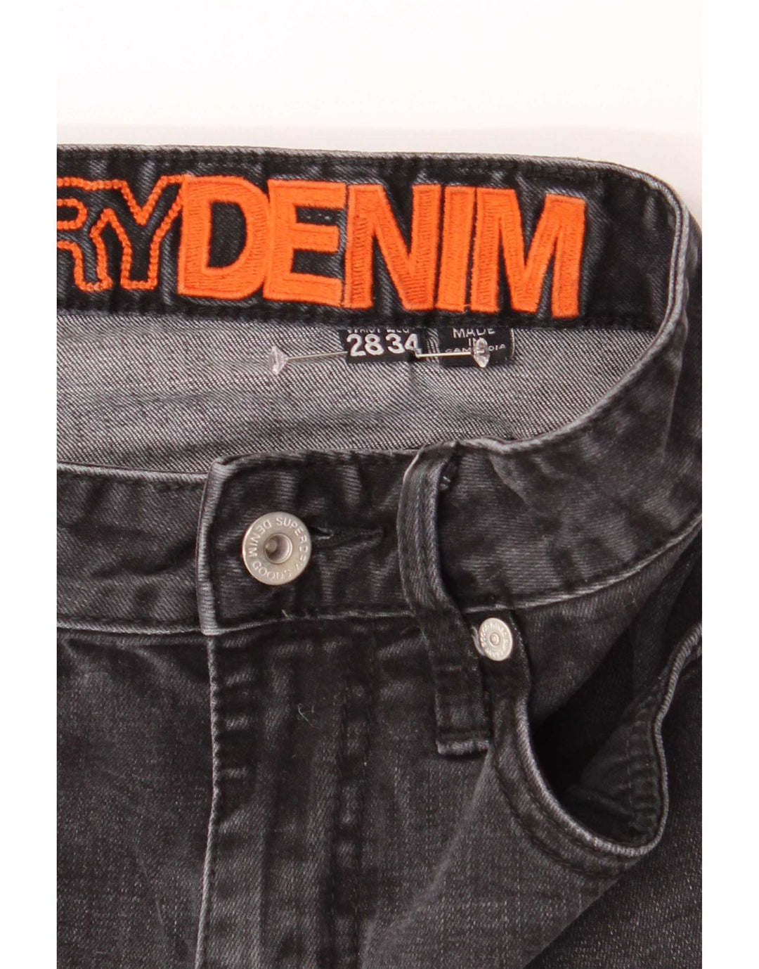 Vaqueros pitillo Superdry para mujer W28 L34 Gris