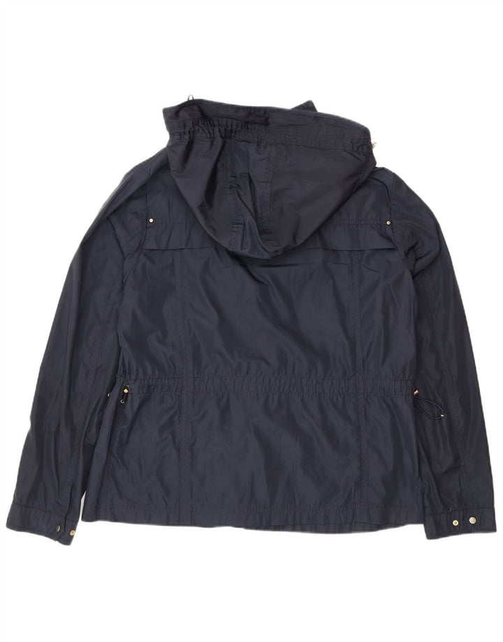 Zara Mujer Chaqueta Utilitaria Con Capucha ES 40 XL Poliéster Azul Marino