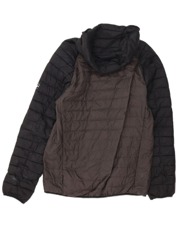 Jack Wolfskin Chaqueta acolchada con capucha para hombre, talla 40, color gris grande