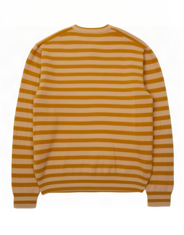 Zara Jersey De Cuello Redondo Para Mujer UK 44 Poliamida A Rayas Amarilla Mediana