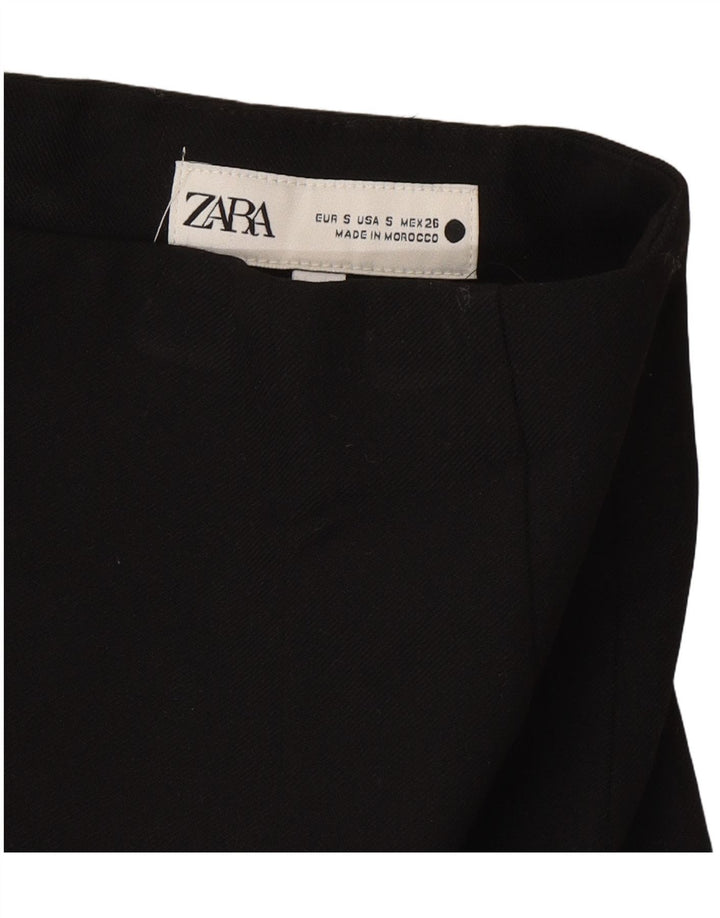 Zara Mujer Mini Falda Pequeña W26 Poliéster Negro