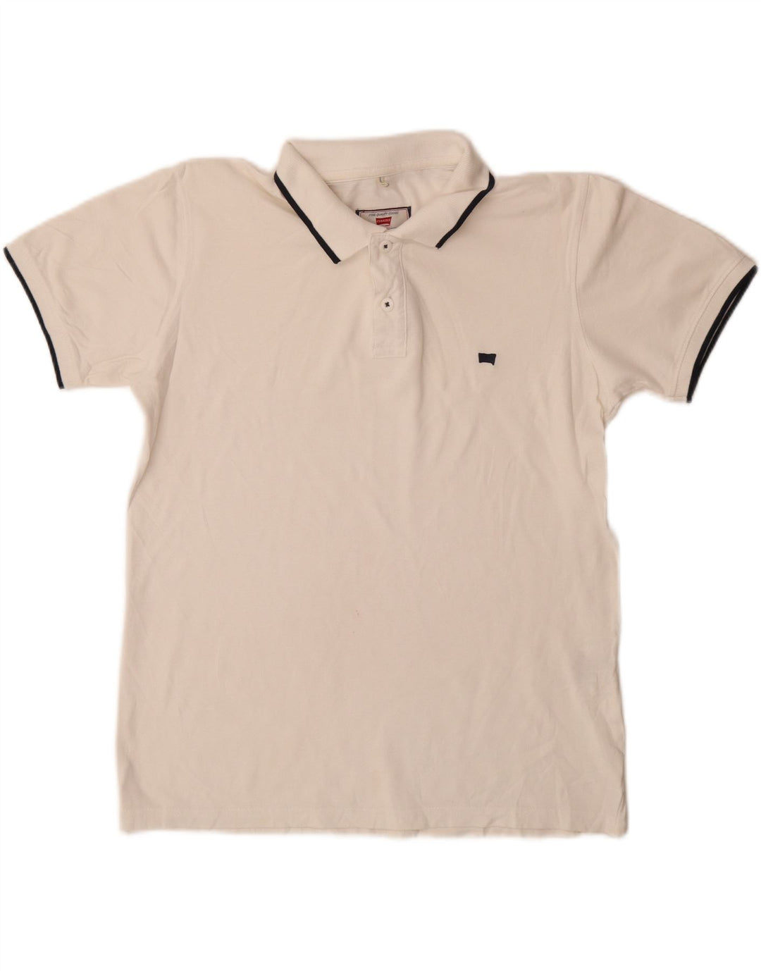 Polo Carrera Regular Fit para hombre de algodón blanco mediano