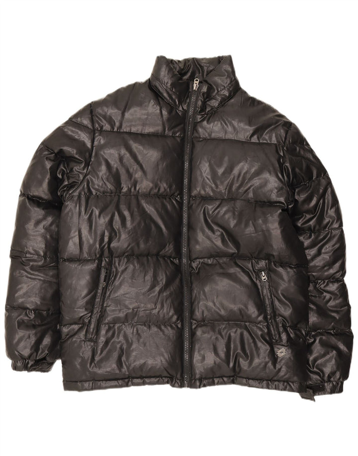Lotto Chaqueta acolchada con capucha para hombre UK 46 3XL Poliéster negro