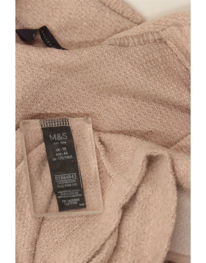 Marks & Spencer Suéter tipo cárdigan largo para mujer UK 46 Poliéster rosa grande