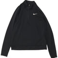 NIKE Mujer Dri Fit Zip Neck Jersey Chándal Top UK 10 Small Negro