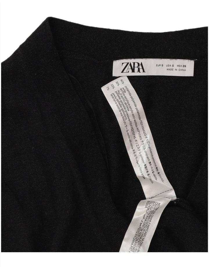 Zara Cárdigan extragrande largo para mujer, talla 10, poliéster gris pequeño
