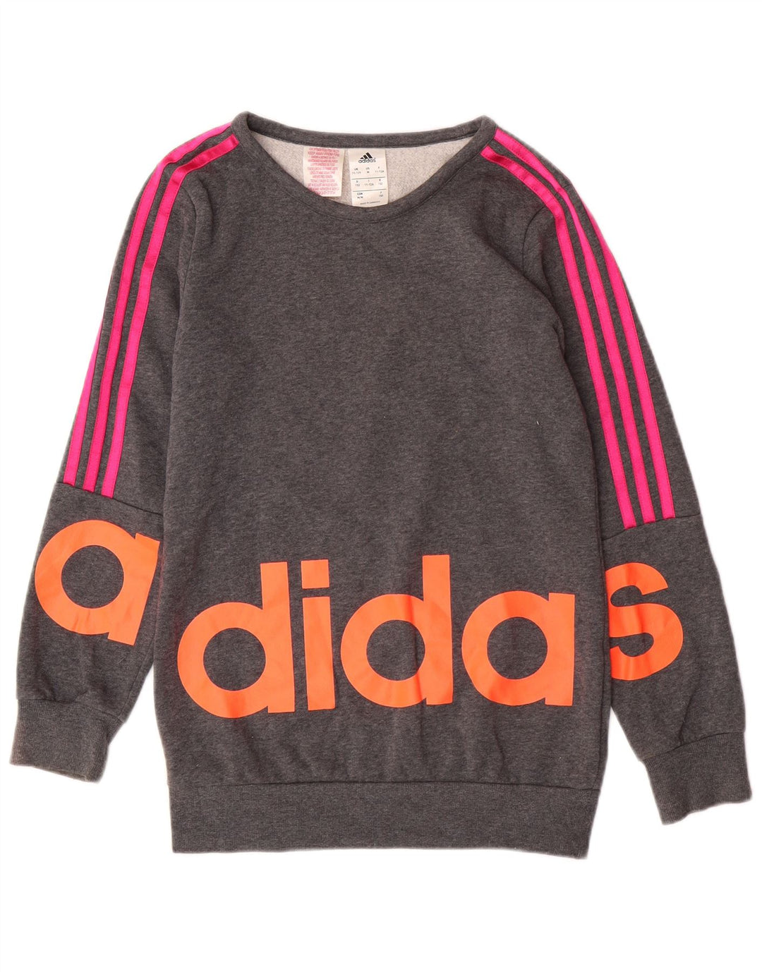 ADIDAS Sudadera estampada para niña 11-12 años Algodón gris