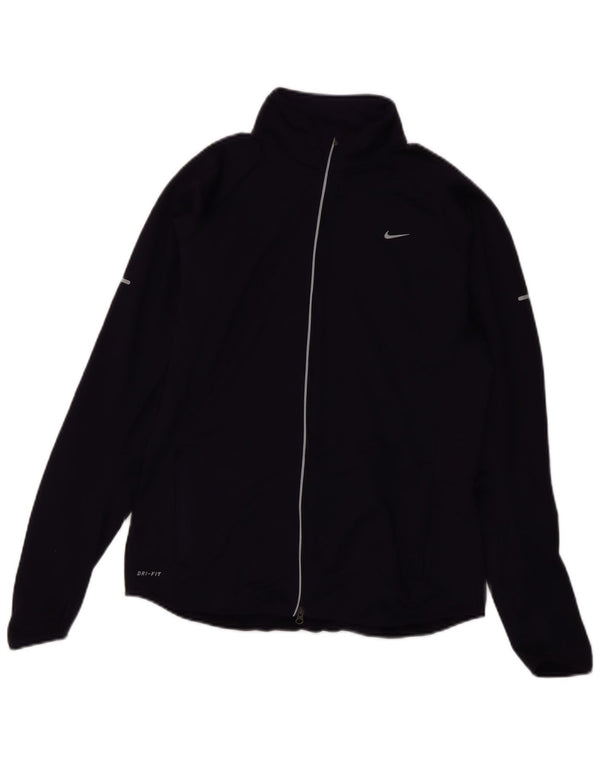 NIKE Mujer Dri Fit Chándal Top Chaqueta UK 40 Grande Poliéster Púrpura