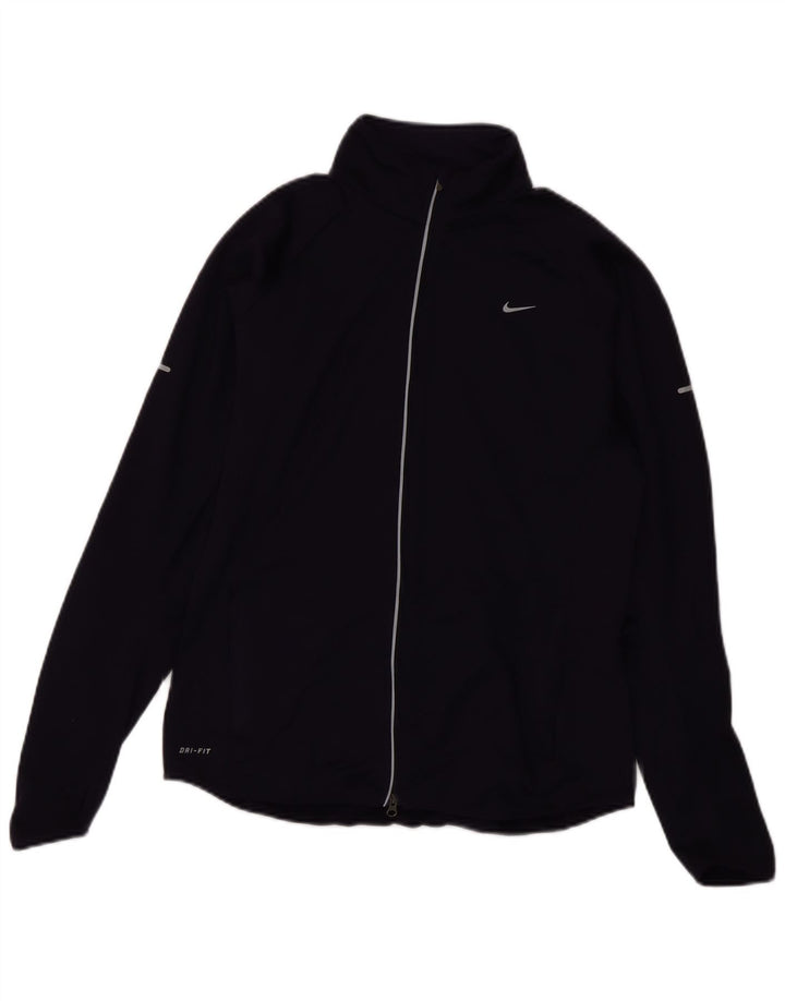 NIKE Mujer Dri Fit Chándal Top Chaqueta UK 40 Grande Poliéster Púrpura