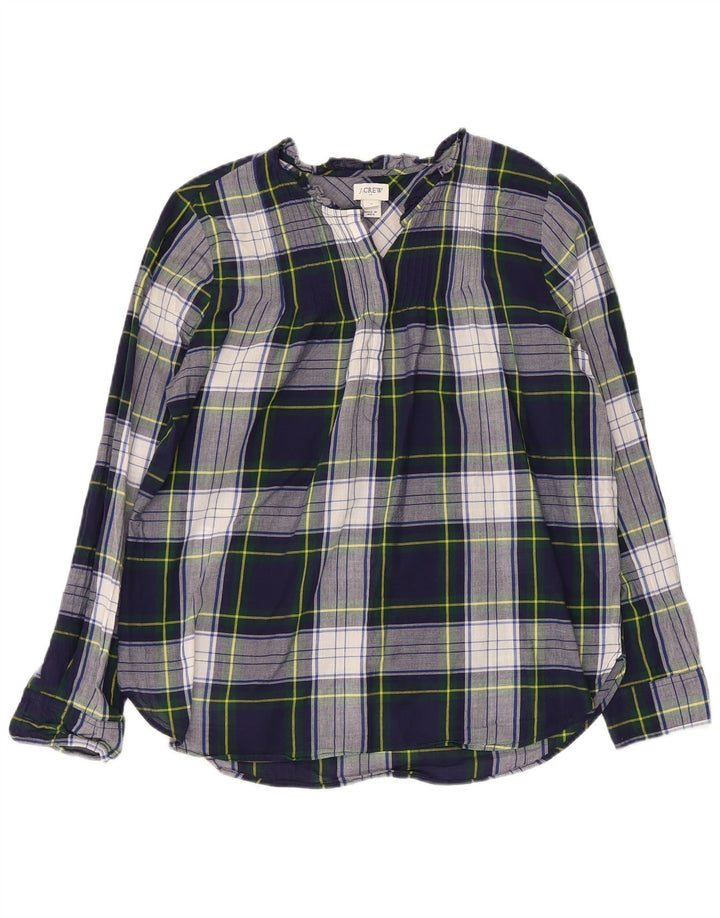 J. CREW Blusa tipo jersey para mujer US 4 Pequeño Azul Marino Cuadros Algodón