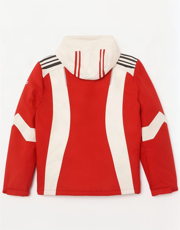 Fila Mens Hooded Loose Fit Ski Jacket UK 34 XS Red Colourblock Polyester