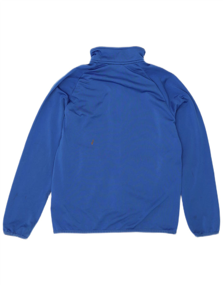 ADIDAS Boys Tracksuit Top Jacket 11-12 Years Blue Colourblock Polyester