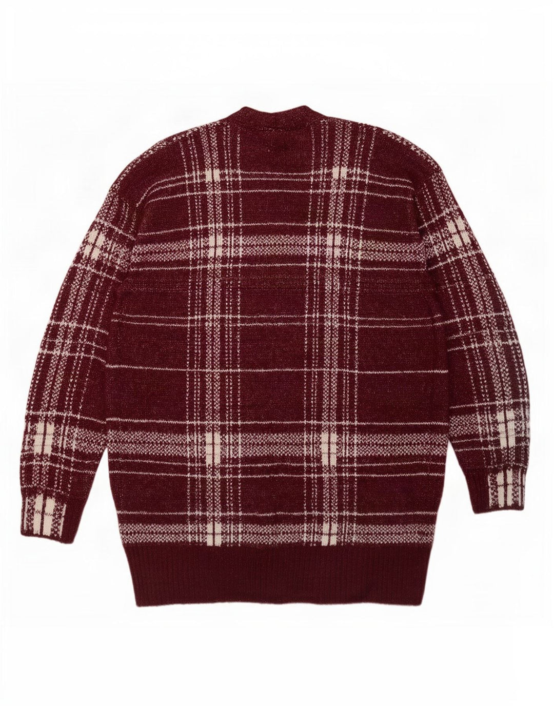 Marks & Spencer Suéter tipo cárdigan largo para mujer UK 44 Medio Borgoña