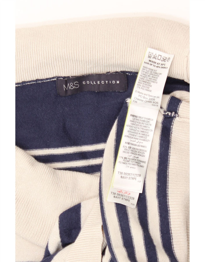Marks & Spencer Suéter tipo jersey con cuello vuelto para mujer UK 44 Grande Azul marino