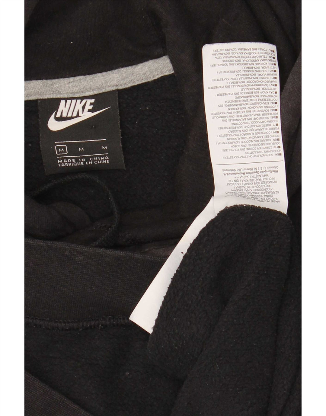 Nike Sudadera con capucha gráfica para hombre, jersey de algodón negro mediano
