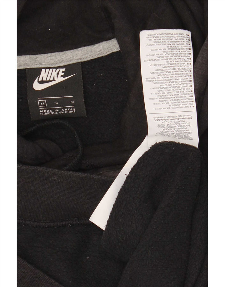 Nike Sudadera con capucha gráfica para hombre, jersey de algodón negro mediano