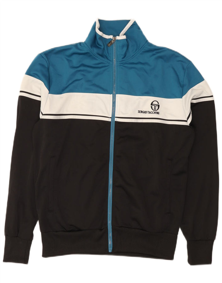 Sergio Tacchini Chaqueta de chándal para hombre con bloques de color negro mediano