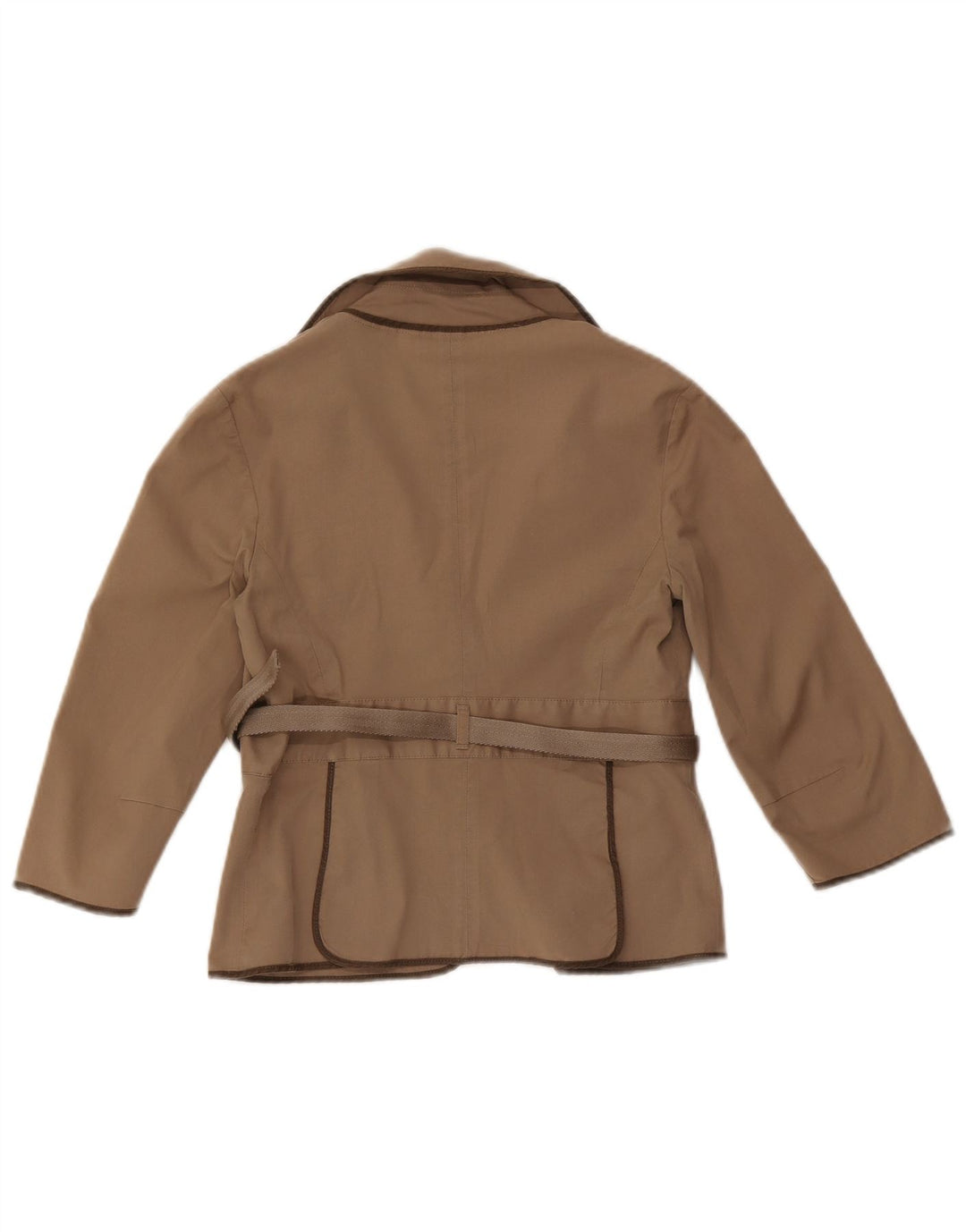 Max Mara Chaqueta Blazer Corta de Manga 3/4 para Mujer UK 42 Algodón Beige Medio