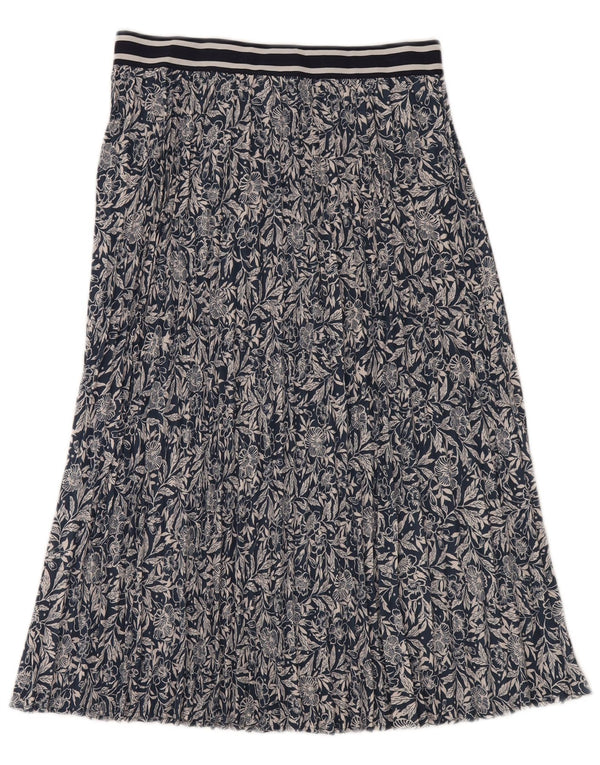 Falda plisada para mujer Joules UK 14 Large W32 Poliéster floral azul marino