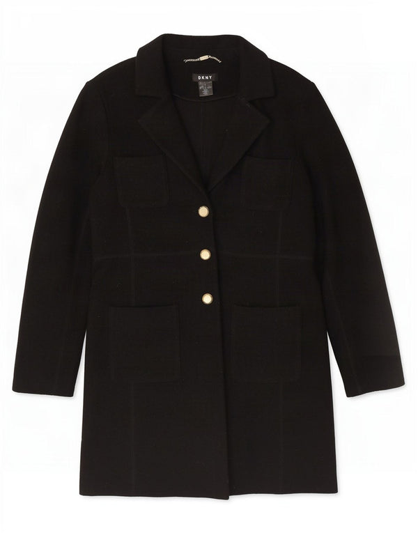Dkny Abrigo para Mujer US 8 Mediano Lana Negra