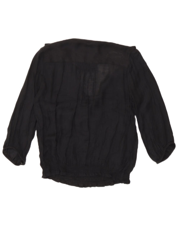 Zara Blusa Militar De Manga 3/4 para Mujer UK 40 Medium Black
