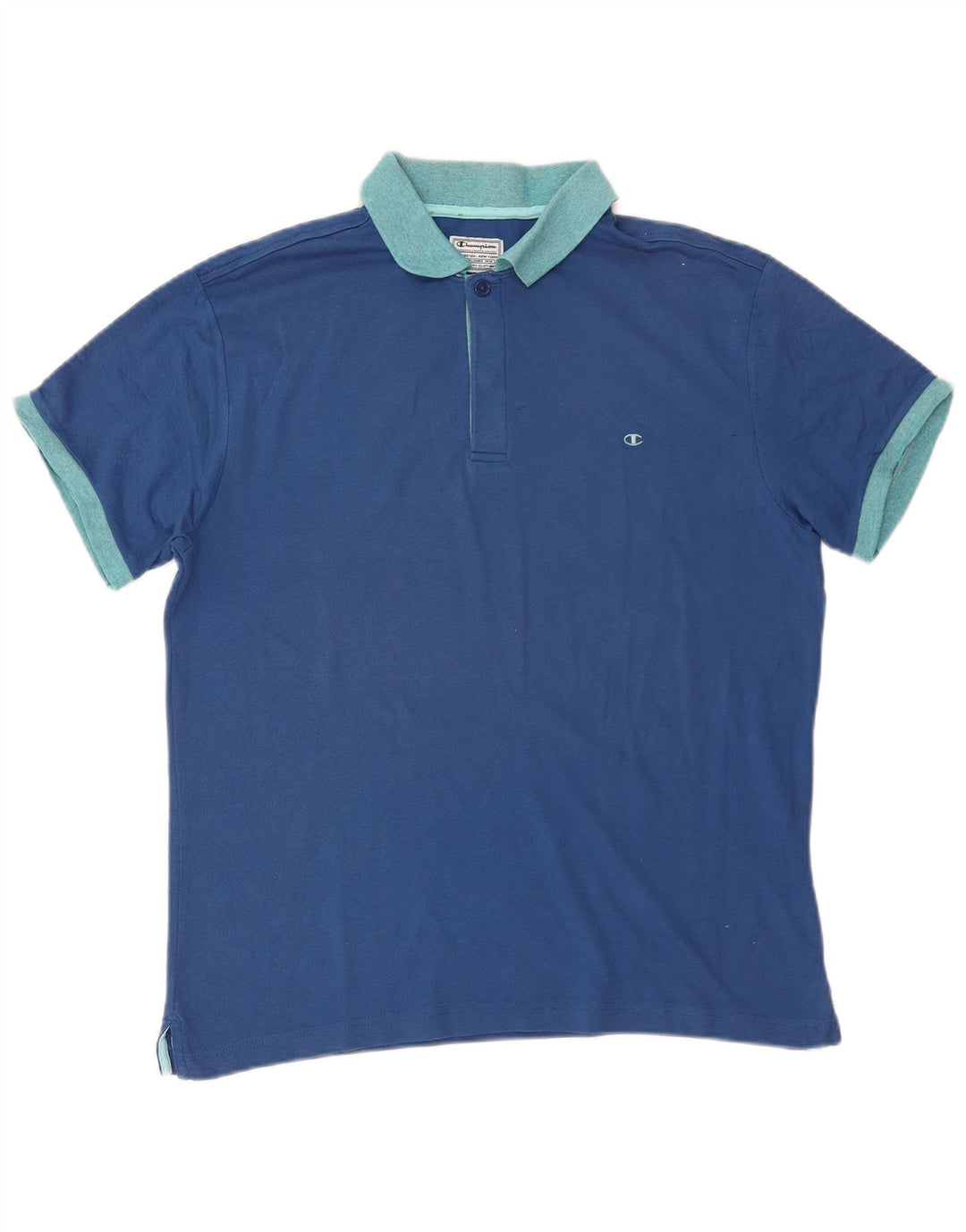 CHAMPION Polo de rugby para hombre de algodón azul medio