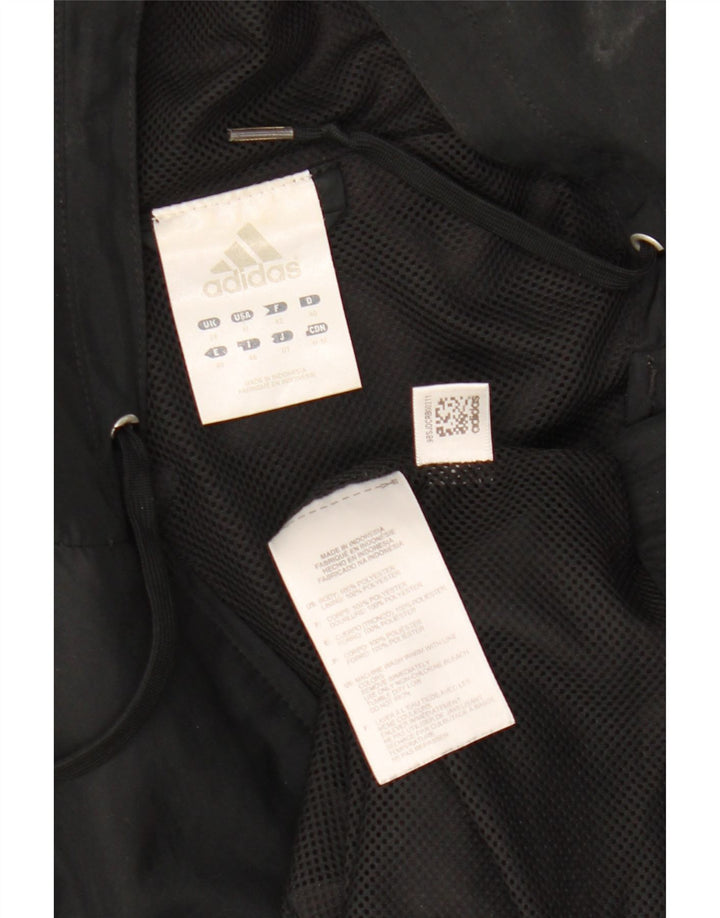 Adidas - Chaqueta de chándal con capucha para mujer, talla 40, poliéster negro grande