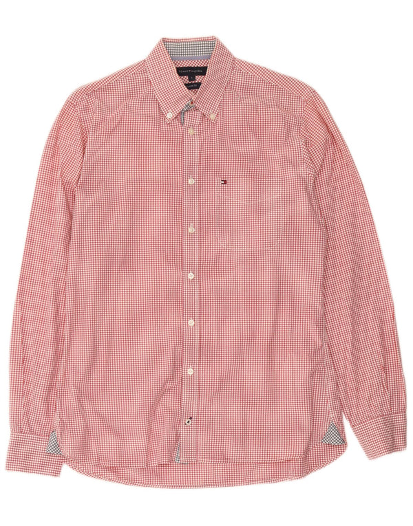 Camisa Tommy Hilfiger de corte personalizado para hombre de algodón a cuadros rojo pequeño