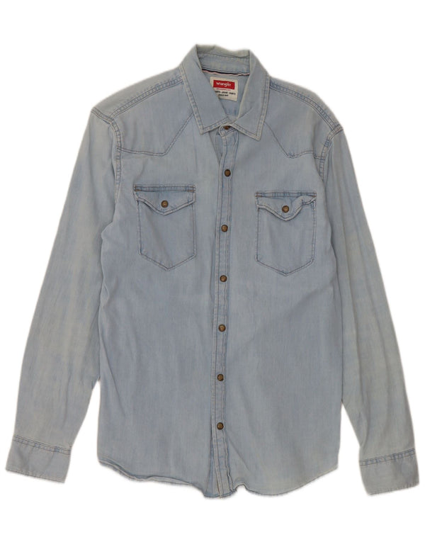 Camisa Vaquera Wrangler Hombre Algodón Azul Medio