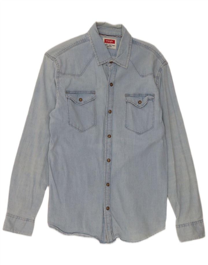 Camisa Vaquera Wrangler Hombre Algodón Azul Medio
