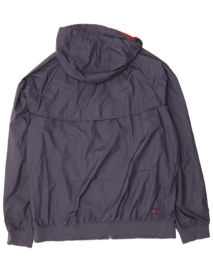 NIKE Barcelona - Chaqueta con capucha para hombre, talla grande, poliéster, color azul marino