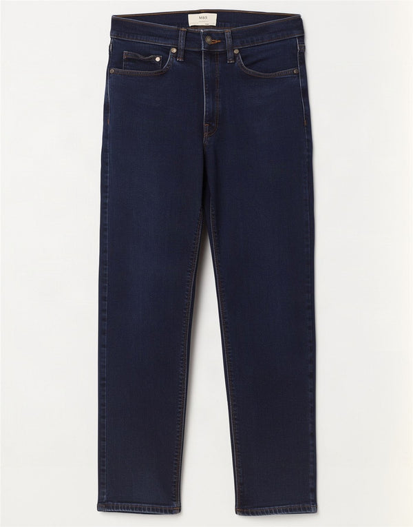 Marks & Spencer Mens Straight Jeans W32 L31 Navy Blue Cotton