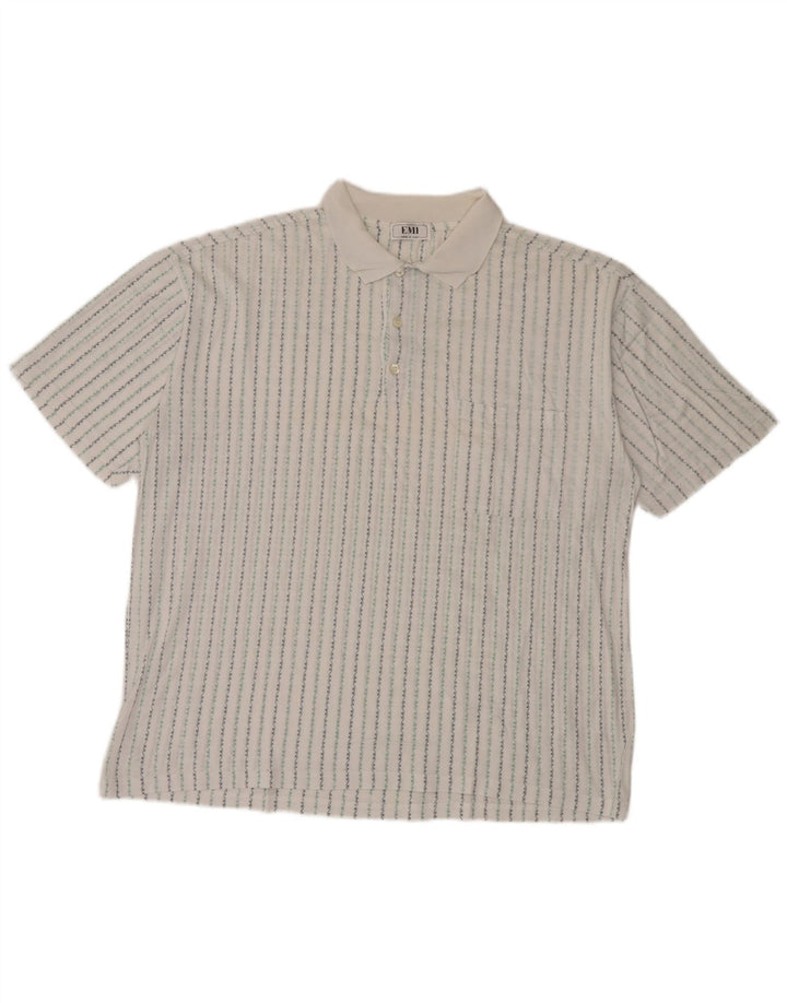 Polo Vintage Hombre XL Rayas Blancas