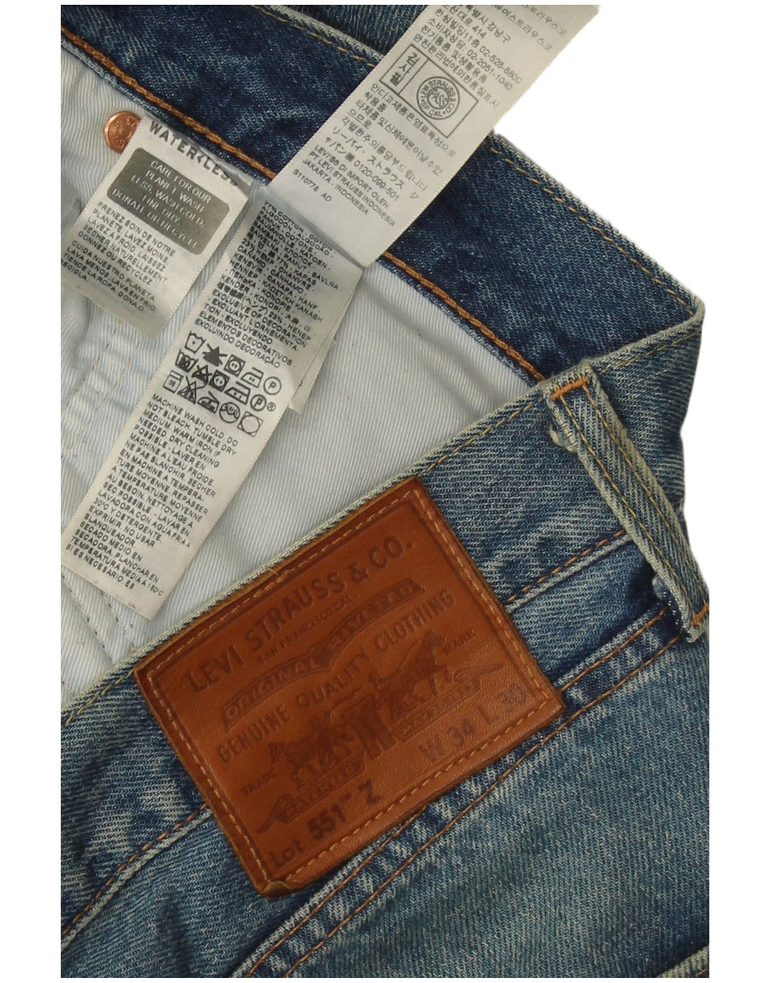 Levi's Vaqueros rectos 551 para hombre W34 L30 Algodón azul