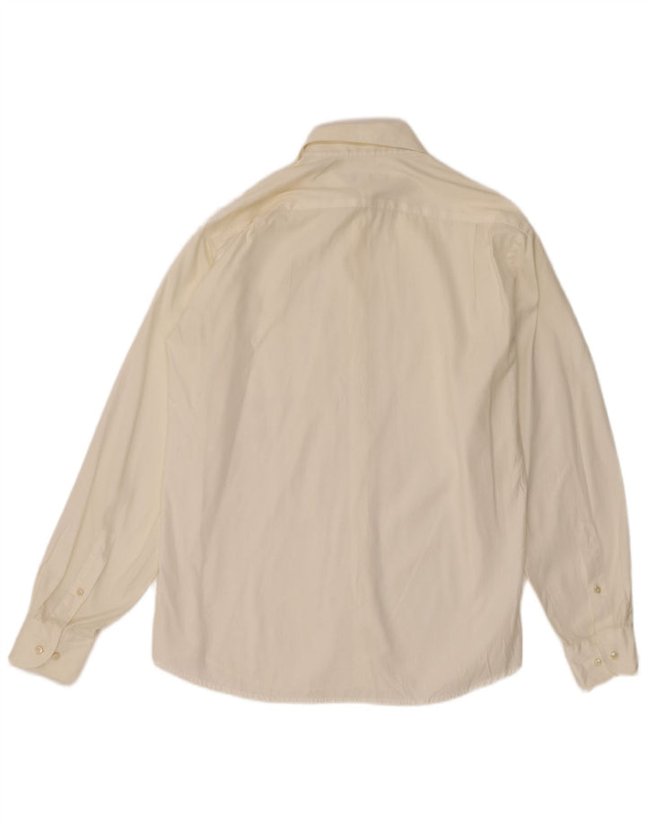 Tommy Hilfiger Camisa para hombre Talla 39 15 1/2 Medio Algodón blanco roto