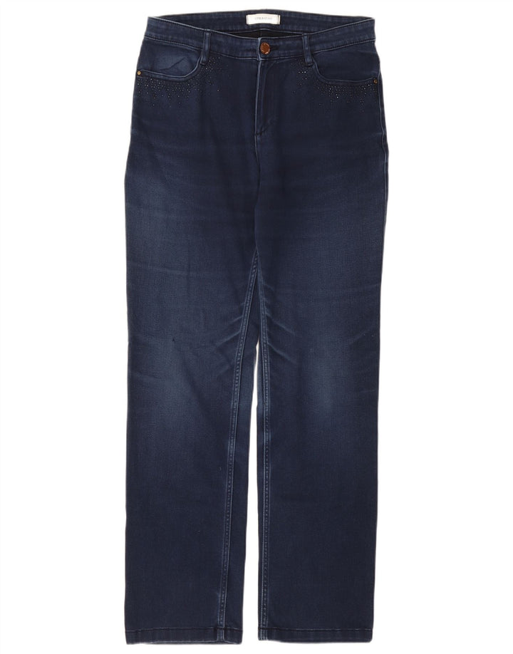 Marks & Spencer Vaqueros rectos para mujer UK 12 Medium W30 L30 Algodón azul