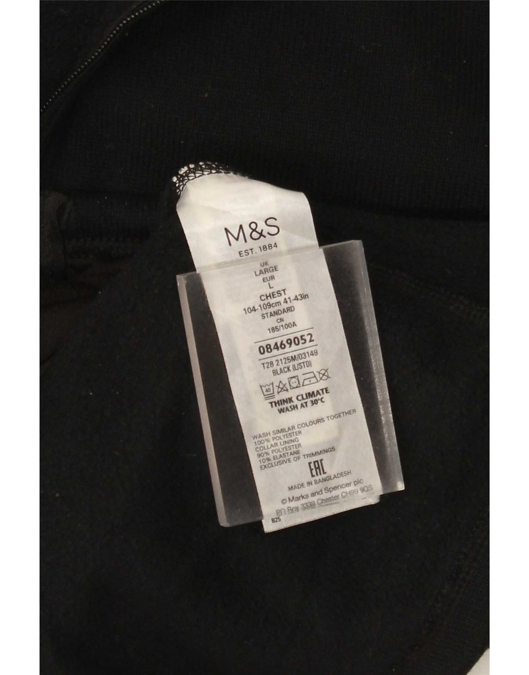 Marks & Spencer Chaqueta superior de chándal para hombre Poliéster negro grande