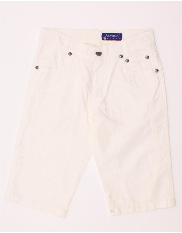 Jeckerson Pantalones cortos casuales para niños 10-11 años W25 Algodón blanco