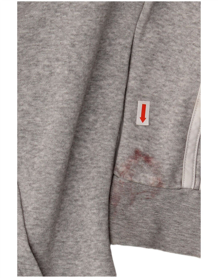 ADIDAS Sudadera con capucha y cremallera corta para mujer Reino Unido 16/18 Grande Gris Algodón