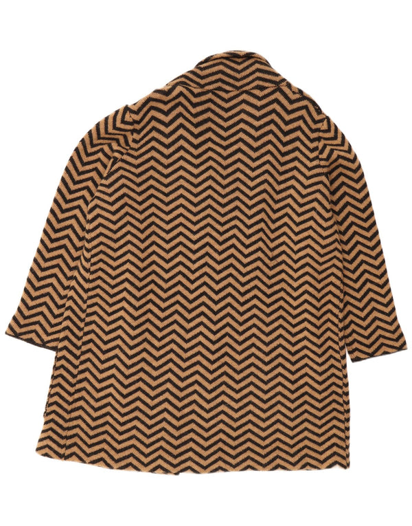 Fiorella Rubino Suéter tipo cárdigan largo para mujer UK 40 XL Marrón Chevron