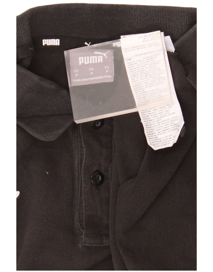 PUMA Polo para hombre de algodón negro mediano