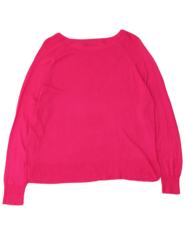 Zara Mujer Cuello Barco Jersey Jersey UK 10 Small Pink Viscosa
