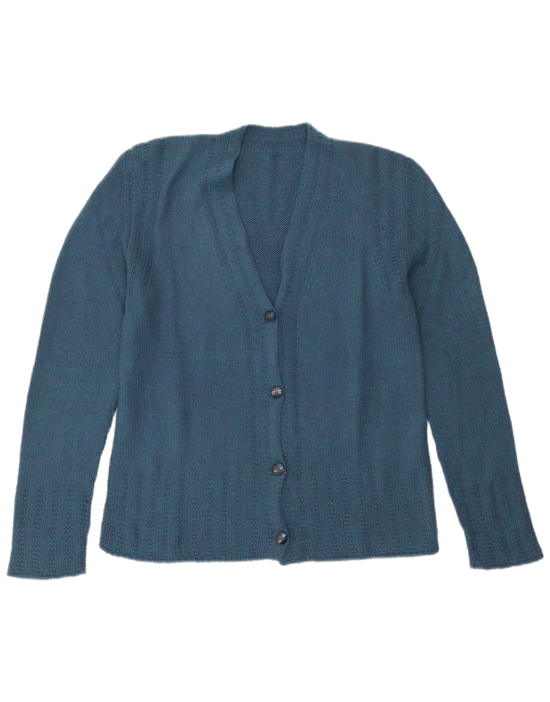 Vintage mujer Cardigan suéter Reino Unido 12 azul medio