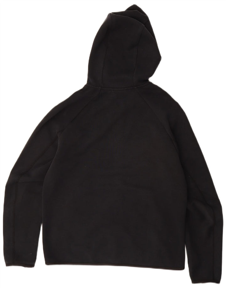NIKE Sudadera con capucha y cremallera para hombre, algodón negro mediano