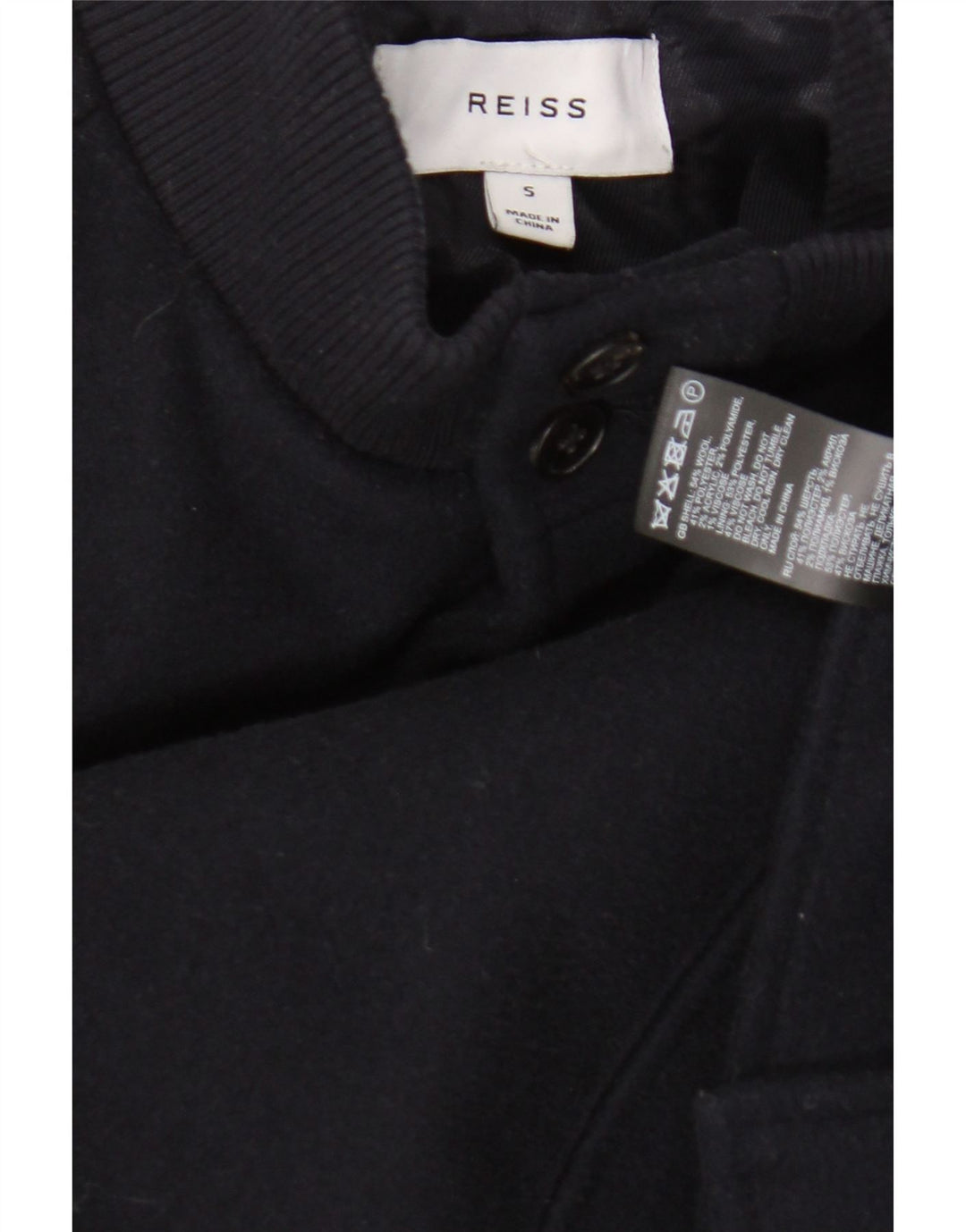 Chaqueta bomber Reiss para hombre UK 36 Small Lana azul marino