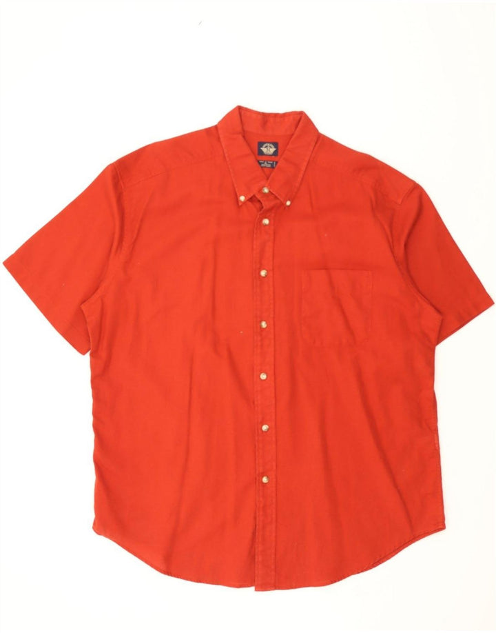 DOCKERS Mens Short Sleeve Shirt XL Red Cotton Vintage Dockers and Second-Hand Dockers from Messina Hembry 