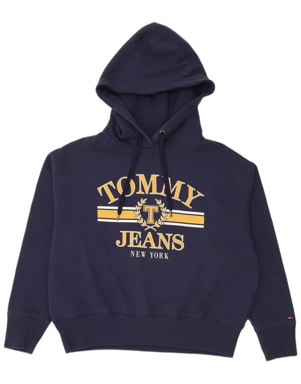 Tommy Hilfiger Sudadera con capucha gráfica para mujer UK 14 Medium Azul marino