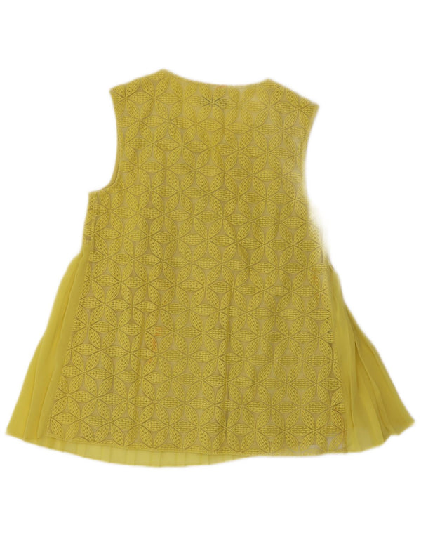 Max & Co. Blusa sin mangas para mujer UK 10 Small Yellow Floral
