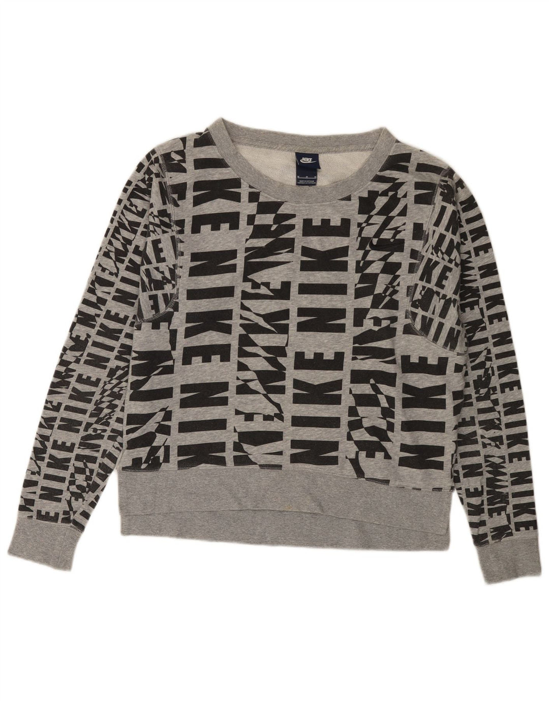 NIKE - Sudadera gráfica para mujer, talla 40, algodón gris medio