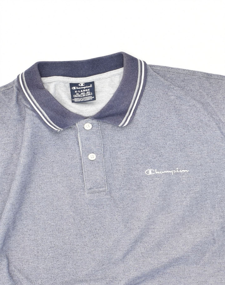 CHAMPION Mens Polo Shirt XL Blue Cotton | Vintage Champion | Thrift | Second-Hand Champion | Used Clothing | Messina Hembry 